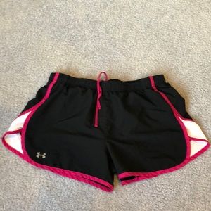 Black/pink/white Under Armour semifitted shorts